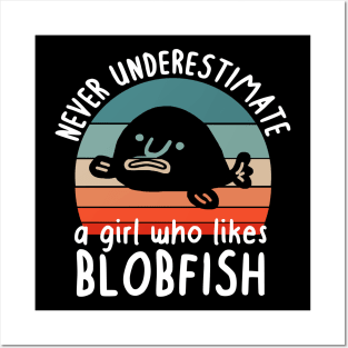 Underestimate girls cute blobfish sea fish Posters and Art